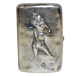 Vintage Sterling Silver Pre-Swing Golfer Themed Cigarette Case
