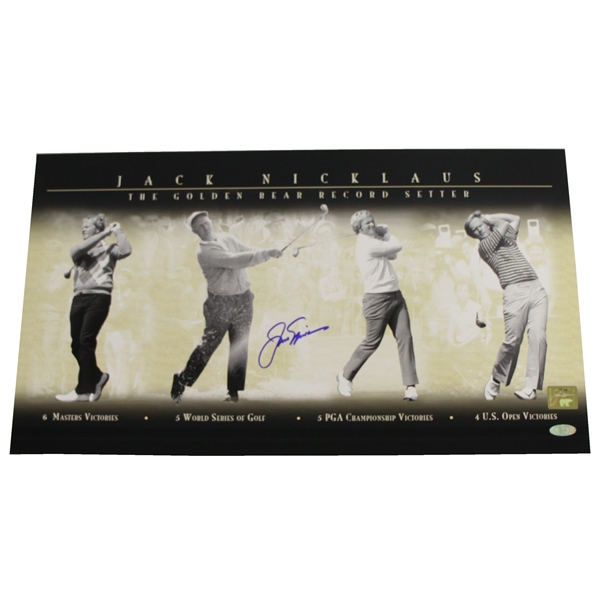 Jack Nicklaus Signed 'The Golden Bear Record Setter' Photo with Golden Bear Hologram