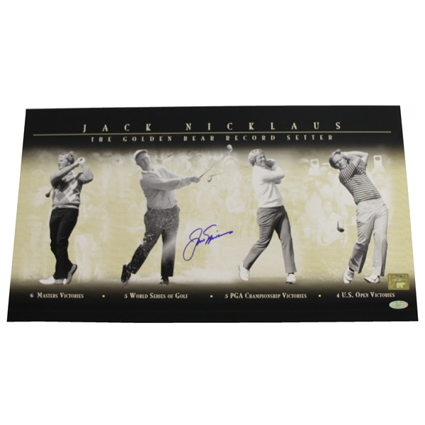 Jack Nicklaus Signed The Golden Bear Record Setter Photo with Golden Bear Hologram