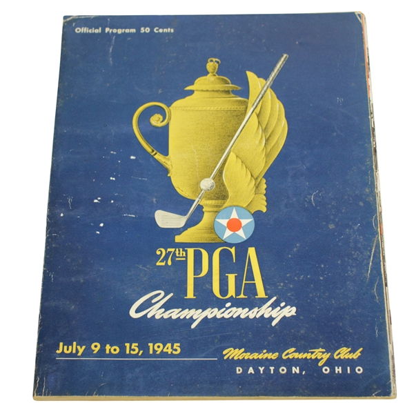 1945 PGA Championship at Moraine CC Program - Byron Nelson Winner