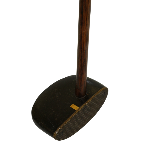 Kempshall MFG Willie Dunn Jr Mallet Headed Center Shafted Putter w/ Brass Face Black Pyralin