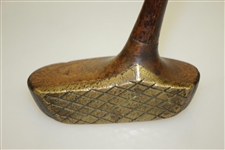 Circa 1920 G. MacGregor Dayton Ohio Wooden-Head Mallet Putter with Brass Face & Hatched Scoring