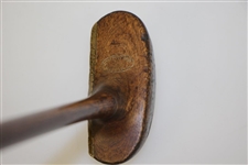 Circa 1920 G. MacGregor Dayton Ohio Wooden-Head Mallet Putter with Brass Face & Hatched Scoring