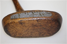 Circa 1920 G. MacGregor Dayton Ohio Wooden-Head Mallet Putter with Brass Face & Hatched Scoring