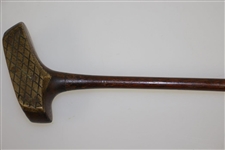 Circa 1920 G. MacGregor Dayton Ohio Wooden-Head Mallet Putter with Brass Face & Hatched Scoring