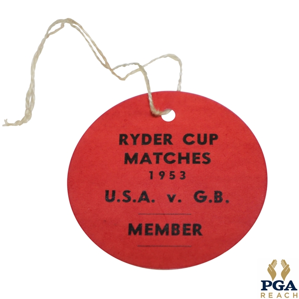 1953 Ryder Cup Matches Member Badge #671 Belonging to Warren Orlick