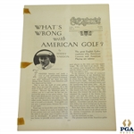 Harry Vardon 1914 Everybodys Magazine Article Whats Wrong with American Golf?