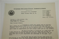 Francis Ouimet Signed Typed 1946 Letter to Colonel Probst with the USGA JSA ALOA