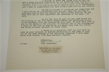 Francis Ouimet Signed Typed 1946 Letter to Colonel Probst with the USGA JSA ALOA