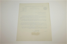 Francis Ouimet Signed Typed 1946 Letter to Colonel Probst with the USGA JSA ALOA