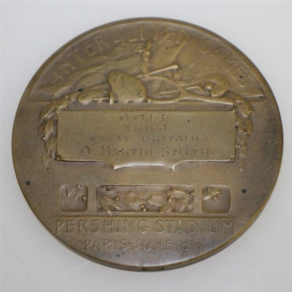 1919 Inter-Allied Games Bronze Medal Awarded to O. Martin Smith - Great Britain