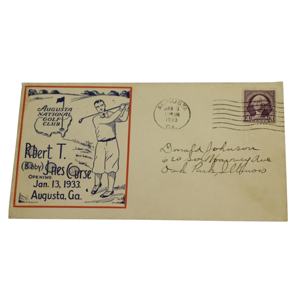1933 Augusta National GC "Bobby Jones Golf Course" Opening Day Cover