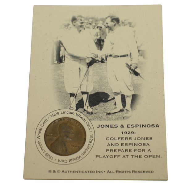 Jones & Espinosa 1929 Lincoln Wheat Penny AuthInk Card - Playoff