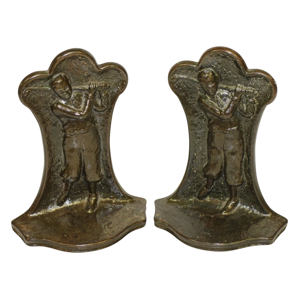 Vintage Bronze A.C.W. Co. Golfer Bookends