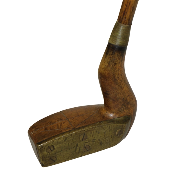 Shmilley Bent Bent Neck Wood Putter with Brass Face Plate