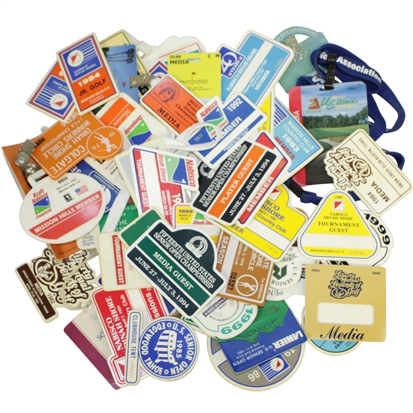 50+ Assorted Tournament Credentials - Mens, Womens, Sr Mens Open, & Solheim Cup