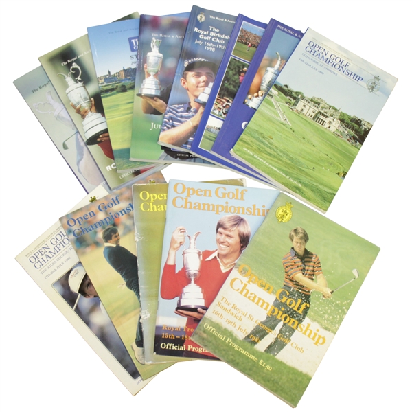 Thirteen British Open Programs - 1981-1983, 1985, 1986, 1990-1992, & 1998-2002