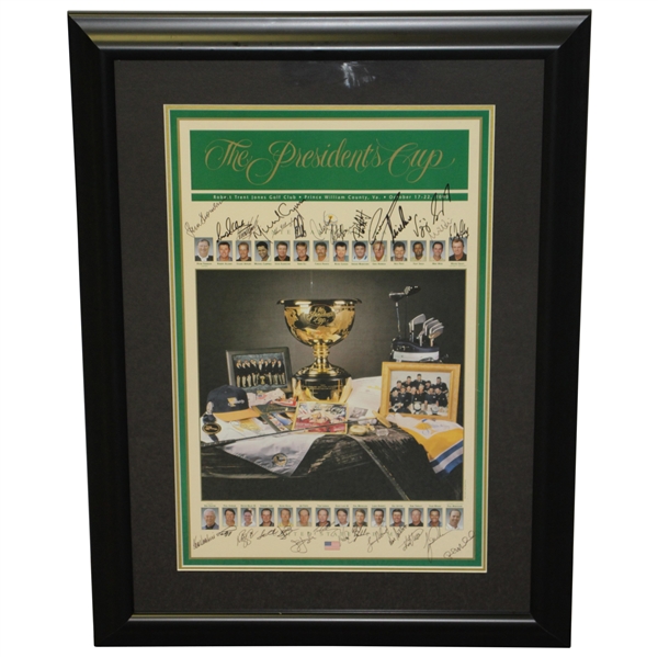 Jim Furyks Complete 2000 The Presidents Cup Signed Full Field & Captains Poster JSA ALOA