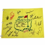 Palmer, Nicklaus, Player, & 17 Others Masters Champs Signed 2007 Masters Flag JSA ALOA