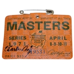 Charles Coody Signed 1971 Masters Tournament Series Badge #19533 JSA ALOA