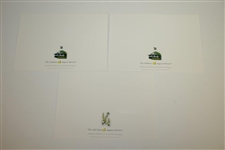 Fuzzy Zoeller, Larry Mize, & Tommy Aaron Signed Augusta National Greeting Cards JSA ALAO