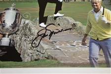 Jack Nicklaus Signed 8x10 Major Victories Composite Swilcan Bridge Photo JSA ALOA
