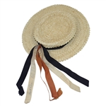 Vintage Tan Braided/Woven Straw Hat with Ribbons Signed by Nicklaus, Palmer, and others JSA ALOA