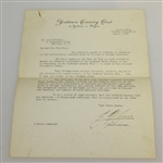 1925 Yorktown Country Club Letter to Lee Phillips - Distinguished Members Content