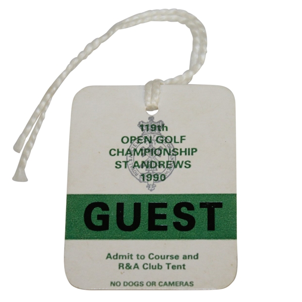 1990 Open Championship at St. Andrews Guest Ticket #812 - Nick Faldo Winner - Deane Beman Collection