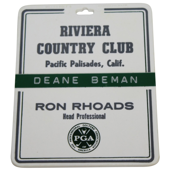 Deane Bemans 1983 PGA Championship at Riviera Country Club Bag Tag