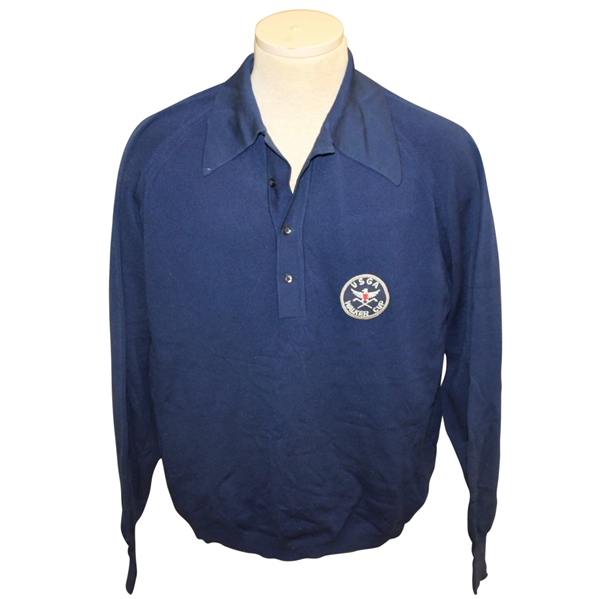 Bill Campbells USGA Walker Cup Two Blue Undated Sweaters