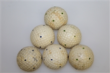 Six Spalding Green Dot Golf Balls with Maxpar, US Royal, & Dimple Golf Ball
