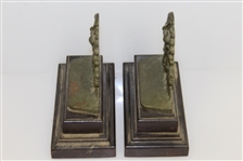Bobby Jones Likeness Set of Bookends with Seldom Seen Mounted Base