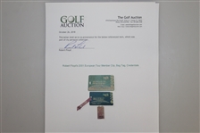 Robert Floyd's 2001 European Tour Member Clip, Bag Tag, Credentials