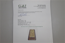 Ray Floyd's Personal 1992 PGA Tour Credential Badge/ Money Clip - Wins On Both PGA & Senior Tour