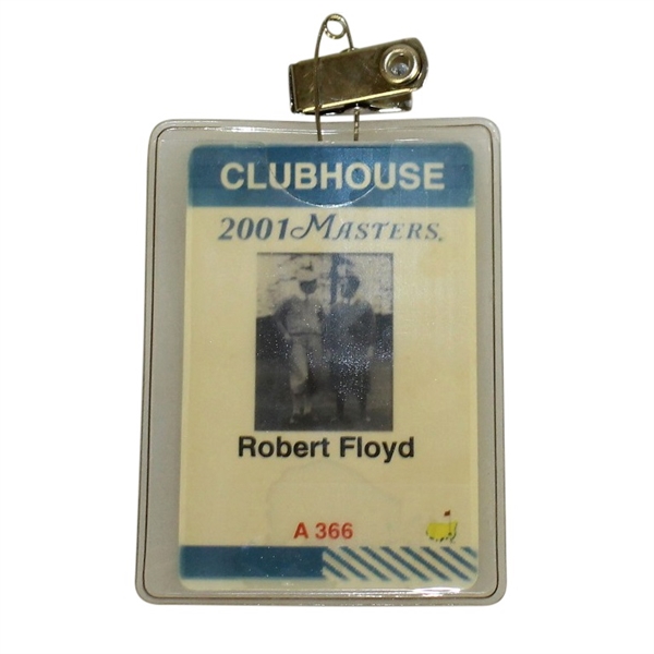 Robert Floyds 2001 Masters Tournament Clubhouse Badge - Tiger Woods 2nd Masters Win