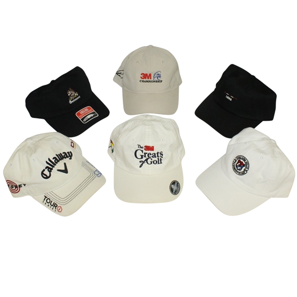 Lot of 6 Various Championship & Country Club Hats - 1 Lee Trevino Signed JSA ALOA