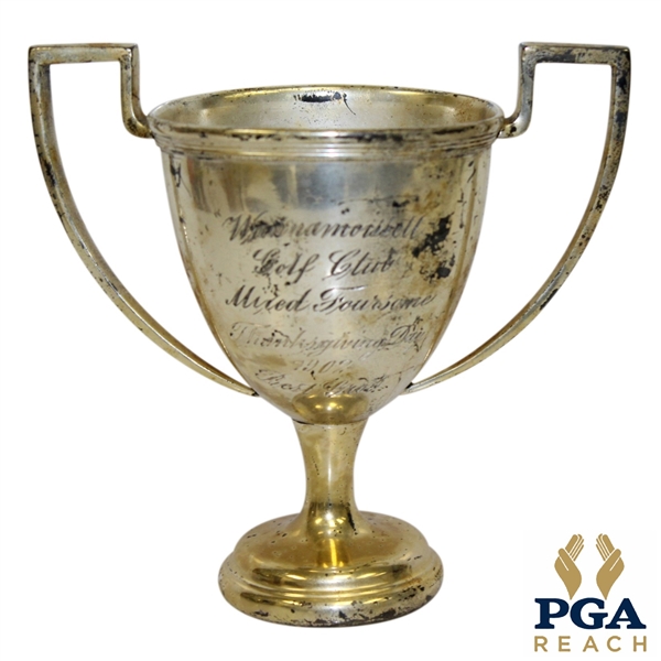 1902 Wannamossett Golf Club Mixed Foursome Silver Plated Loving Cup Trophy