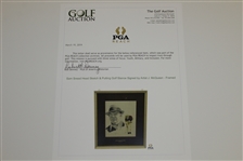 Sam Snead Head Sketch & Putting Golf Stance Signed by Artist J. McQueen - Framed