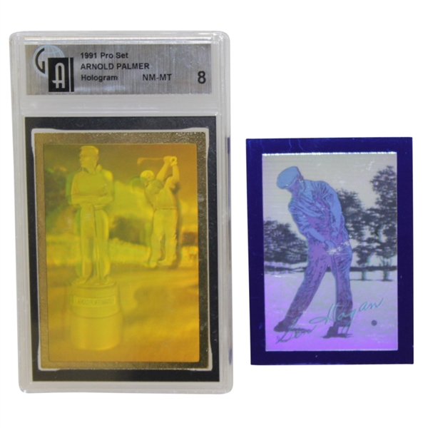 Arnold Palmer & Ben Hogan Golf Cards - Pro-Set Award Collectible & Pro-Set - Both NM-MT