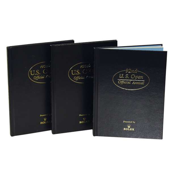 1992, 2000 & 2010 US Open Annuals by Rolex - Pebble Beach Grouping