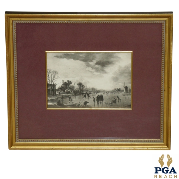 Black & White Dutch Golf Print Framed & Matted