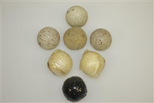 Seven Classic Mesh Golf Balls - Three Original Wrappers - Dunlop 65 & London (x2)