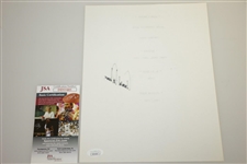 Arnold Palmer Signed Stat Sheet w/ 1962 Masters Picture JSA ALOA