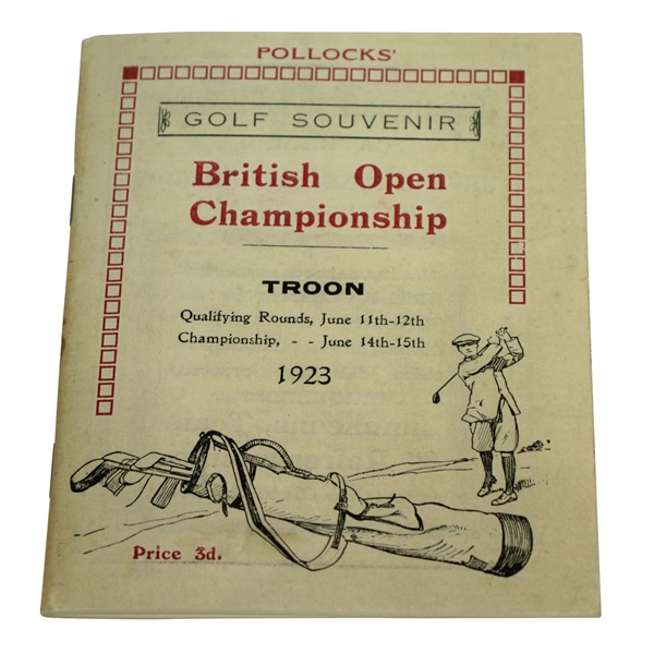 1923 Open Championship at Troon Program Reproduction Booklet - Arthur Havers Win