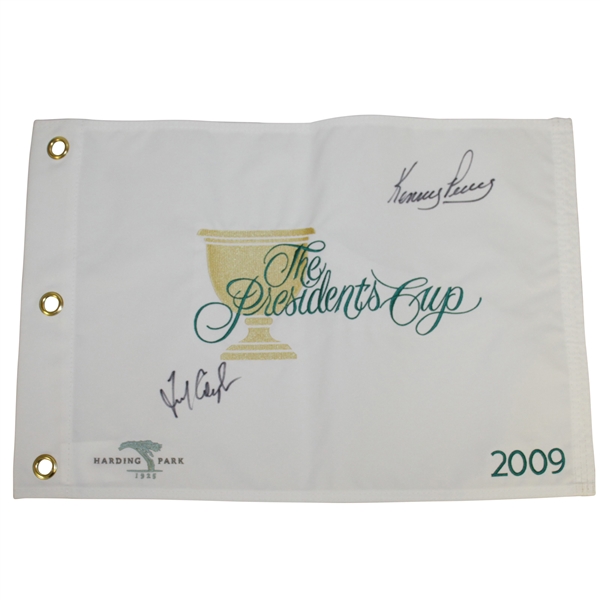 Fred Couples & Kenny Perry Signed 2009 Presidents Cup Flag JSA ALOA