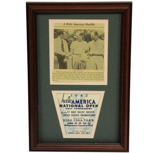 1942 Hale America National Open FINAL ROUND Sunday Ticket HOGANS First Major WIN ? - RARE