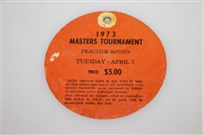 1973 Masters Tournament Tuesday Ticket - Tommy Aaron Win