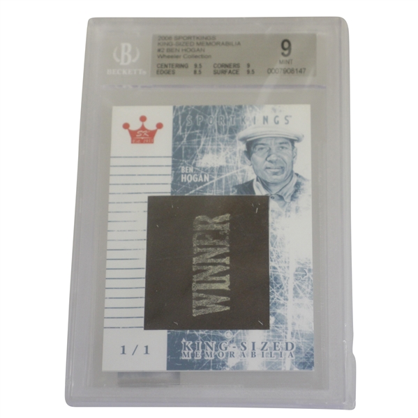 Ben Hogan Personally Used Golf Bag 1/1 Swatch Sport Kings Beckett Graded 9 Mint Card 
