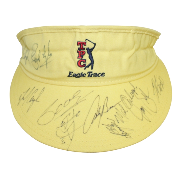 Seve Ballesteros, Fred Couples, Bernard Langer & Others Signed TPC Eagle Trace Visor JSA ALOA